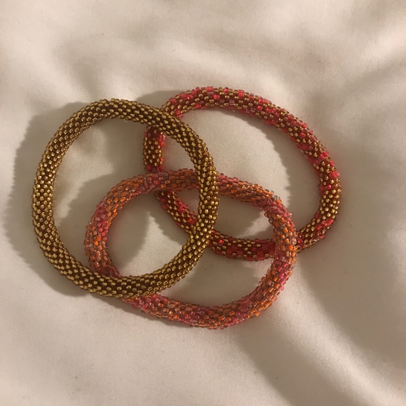 Pink and Gold Bracelets - Picture 2 of 2